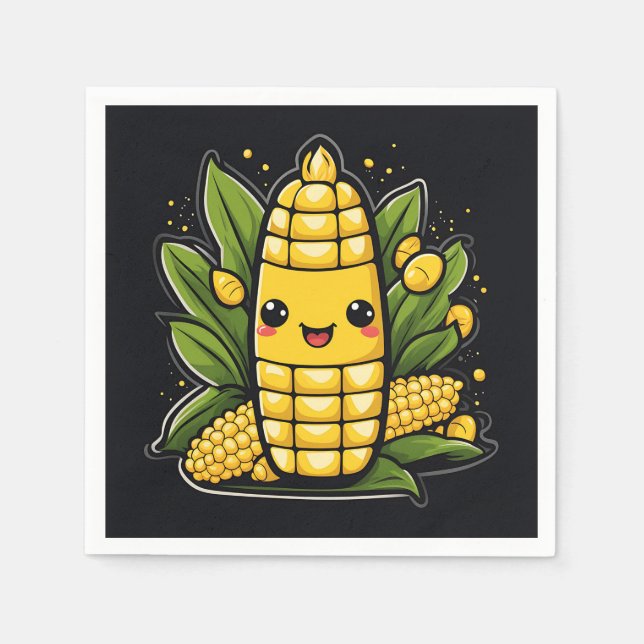 Guardanapo De Papel Kawaii Corn Summer (Frente)