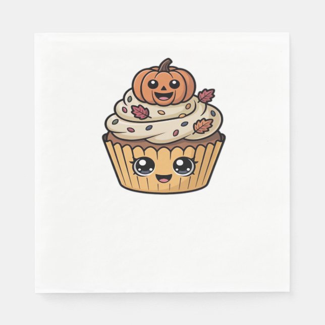 Guardanapo De Papel kawaii cupcake de Ação de Graças T-Shirt Clássica (Frente)