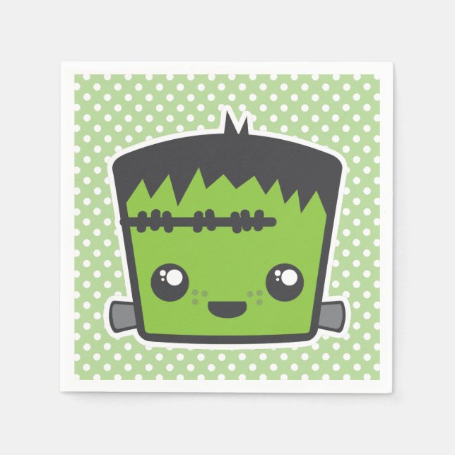 Guardanapo De Papel Kawaii Frankenstein Monster Halloween Napkins (Frente)