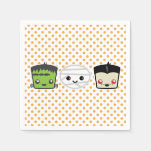 Guardanapo De Papel Kawaii Frankenstein Mummy Dracula Napkins