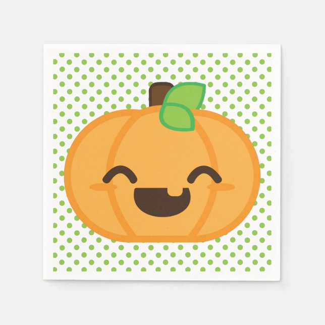 Guardanapo De Papel Kawaii Jack O Lanterna Pumpkin Napkins (Frente)
