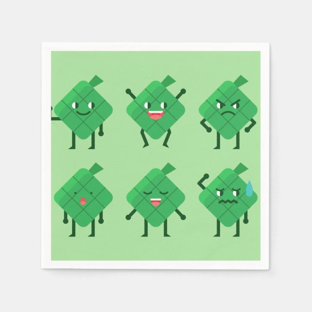 guardanapo de papel kawaii Ketupat (Frente)