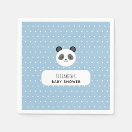 Guardanapo De Papel Kawaii Panda Blue chá de fraldas bolinhas