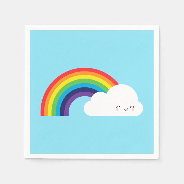 Guardanapo De Papel Kawaii Rainbow (Frente)