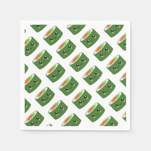 Guardanapo De Papel Kawaii Sushi (Frente)