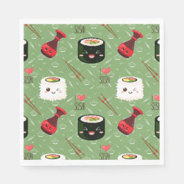 Guardanapo De Papel Kawaii Sushi Pattern