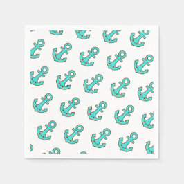 Guardanapo De Papel Kawaii Turquoise Anchor - Whimsical & Cheerful