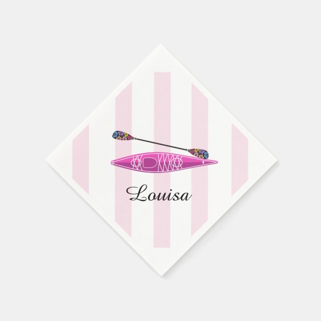 Guardanapo De Papel Kayak Girl Pink Strips (Canto)