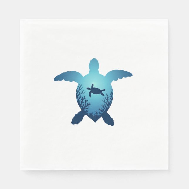 Guardanapo De Papel Keep The Sea Plastic Free Save The Sea Turtles T-S (Frente)
