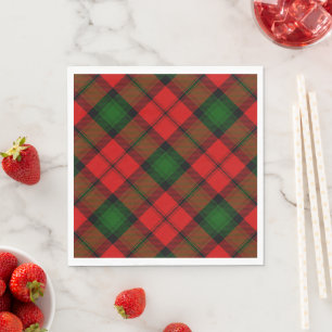 Guardanapo De Papel Kerr tartan green xadrez vermelha