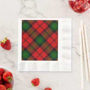 Guardanapo De Papel Kerr tartan green xadrez vermelha