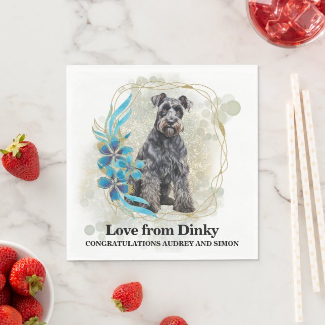 Guardanapo De Papel Kerry Blue Terrier Wedding Napkins Com Foto De Cãe (Insitu)