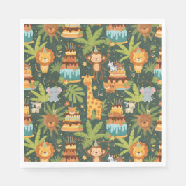 Guardanapo De Papel Kids Birthday Jungle Themed Napkins