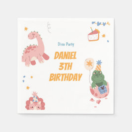 Guardanapo De Papel Kids Dinosaur aniversário de 3 anos