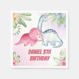 Guardanapo De Papel Kids Dinosaur aniversário de 3 anos