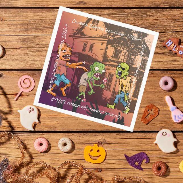 Guardanapo De Papel Kids Zombie Festa de Halloween (Zombie Halloween Party Napkins)