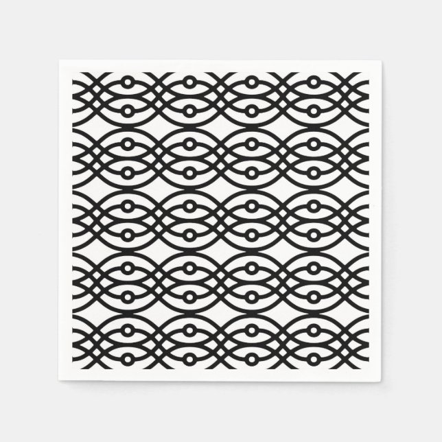 Guardanapo De Papel Kimono impressão, preto em branco (Frente)