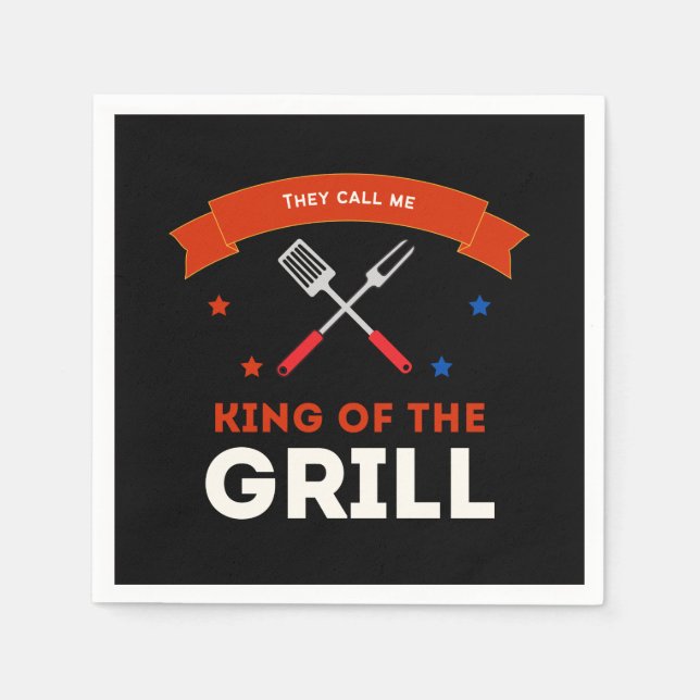 Guardanapo De Papel King of the Grill lustiger Spruch mehrfarbig (Frente)