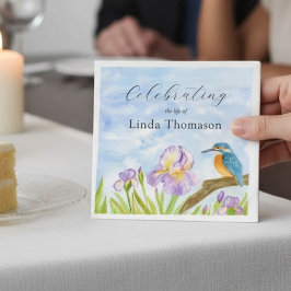 Guardanapo De Papel  Kingfisher Purple Irises Celebration of Life