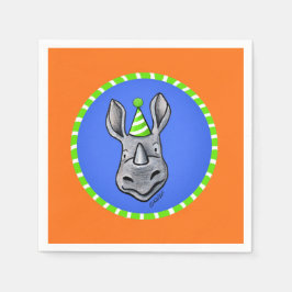 Guardanapo De Papel KiniArt Rhino Birthday Napkins