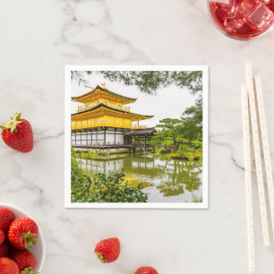 Guardanapo De Papel Kinkaku-ji, o pavilhão de ouros, Kyoto