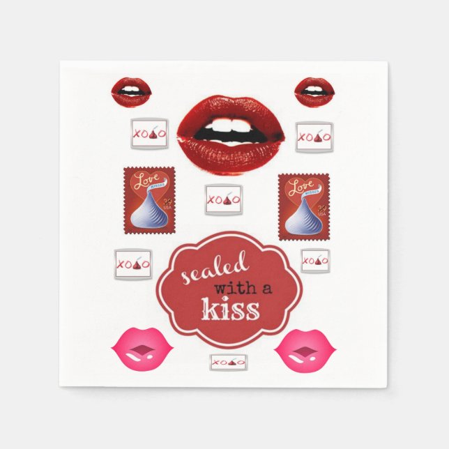 Guardanapo De Papel Kiss Lipstick Napkins (Frente)