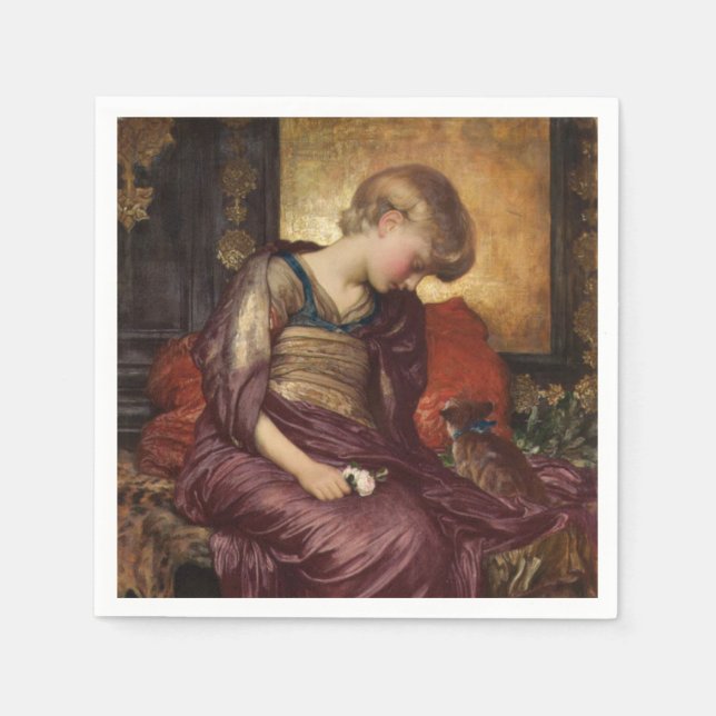 Guardanapo De Papel Kitten (por Frederic Leighton) (Frente)