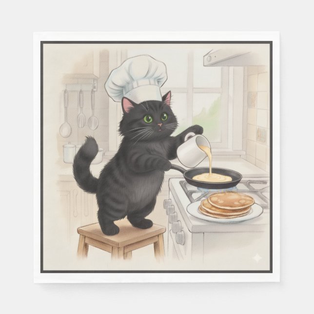 Guardanapo De Papel KItty Kichen Black Cat, Napkins (Frente)