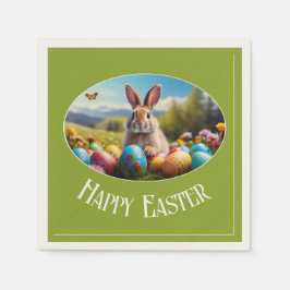 Guardanapo De Papel Kleiner Osterhase in Landschaft, oval - 