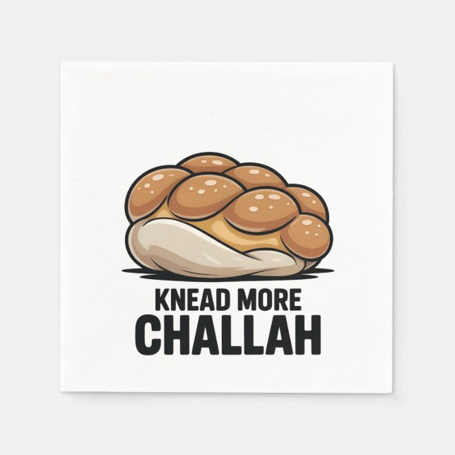 Guardanapo De Papel Knead More Challah Judeu Baking (Frente)