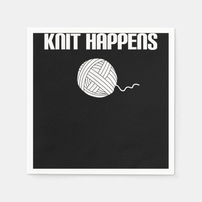 Guardanapo De Papel Knit Acontece - Knitting Knitter Crochet (Frente)