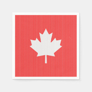 Guardanapo De Papel Knit Style Maple Leaf Knitting Motif