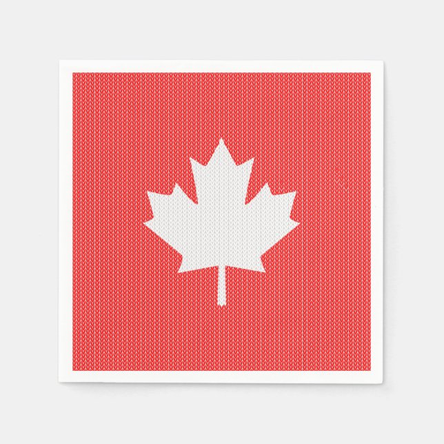 Guardanapo De Papel Knit Style Maple Leaf Knitting Motif (Frente)