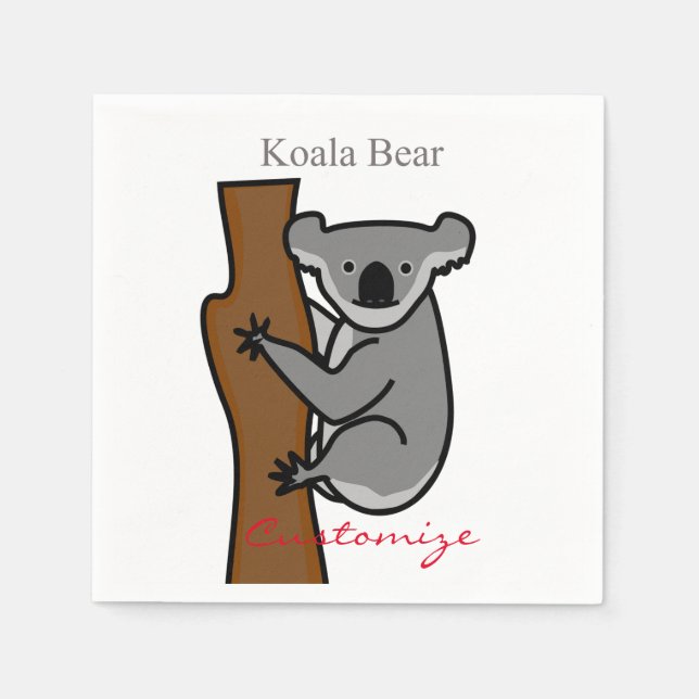 Guardanapo De Papel Koala Bear Subindo Árvore Troço_Cove (Frente)