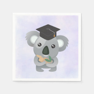 Guardanapo De Papel Koala bonito em um boné de formatura preto
