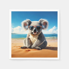Guardanapo De Papel Koala em uma praia arenosa