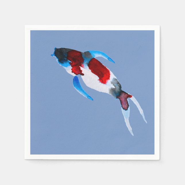 Guardanapo De Papel Koi Fish watercolor belart (Frente)
