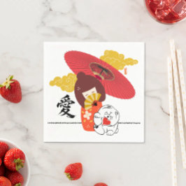 Guardanapo De Papel KOKESHI LOVE Chow dog heart