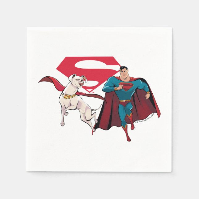 Guardanapo De Papel Krypto e Superman (Frente)