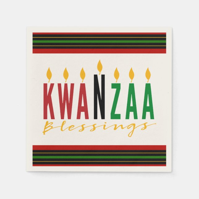 Guardanapo De Papel Kwanzaa Blessings | Kinara (Frente)