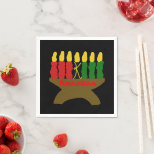 Guardanapo De Papel Kwanzaa Candles