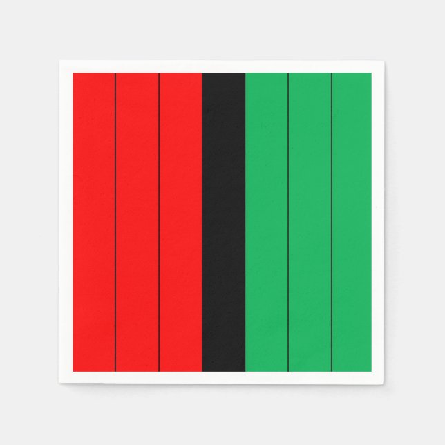 Guardanapo De Papel Kwanzaa Red Black Green Kinara Padrão Striped (Frente)
