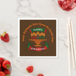 Guardanapo De Papel Kwanzaa vela Red Black Green 7 Princípios