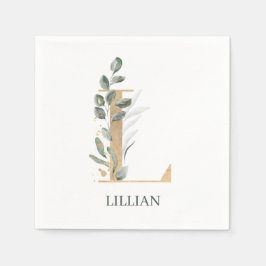 Guardanapo De Papel L Monograma Floral Personalizado