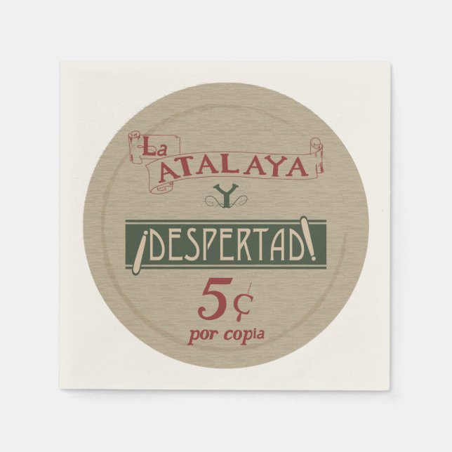 Guardanapo De Papel La Atalaya Despertad 5 centavos (Frente)