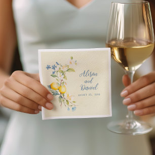 Guardanapo De Papel La Dolce Vita Lemon Casamento Floral Napkins