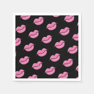 Guardanapo De Papel Lábios Brilhantes Rosa Beleza Maquiagem Festa de A