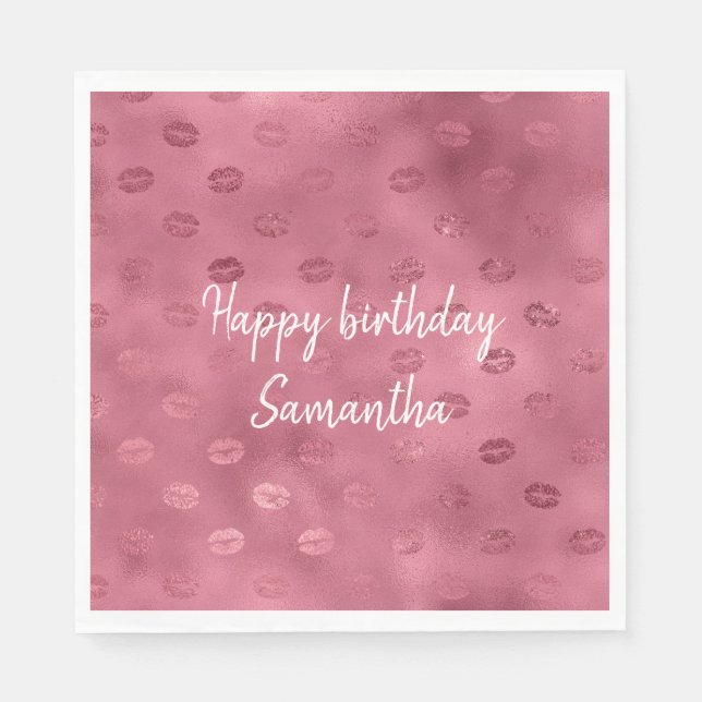 Guardanapo De Papel Lábios cor-de-rosa (Frente)