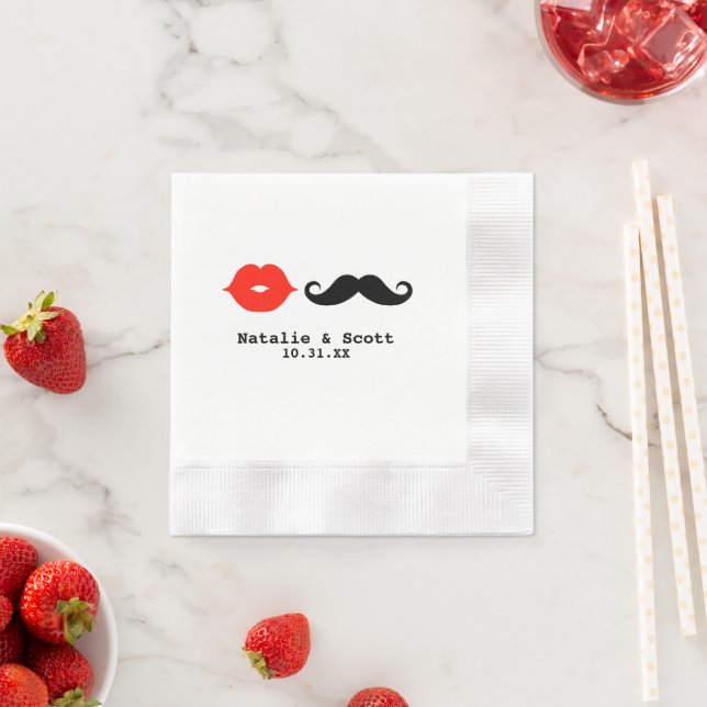 Guardanapo De Papel Lábios e bigode Napkins (Insitu)