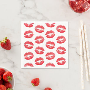 Guardanapo De Papel Lábios Vermelhos, Padrão De Lábios, Batom Vermelho